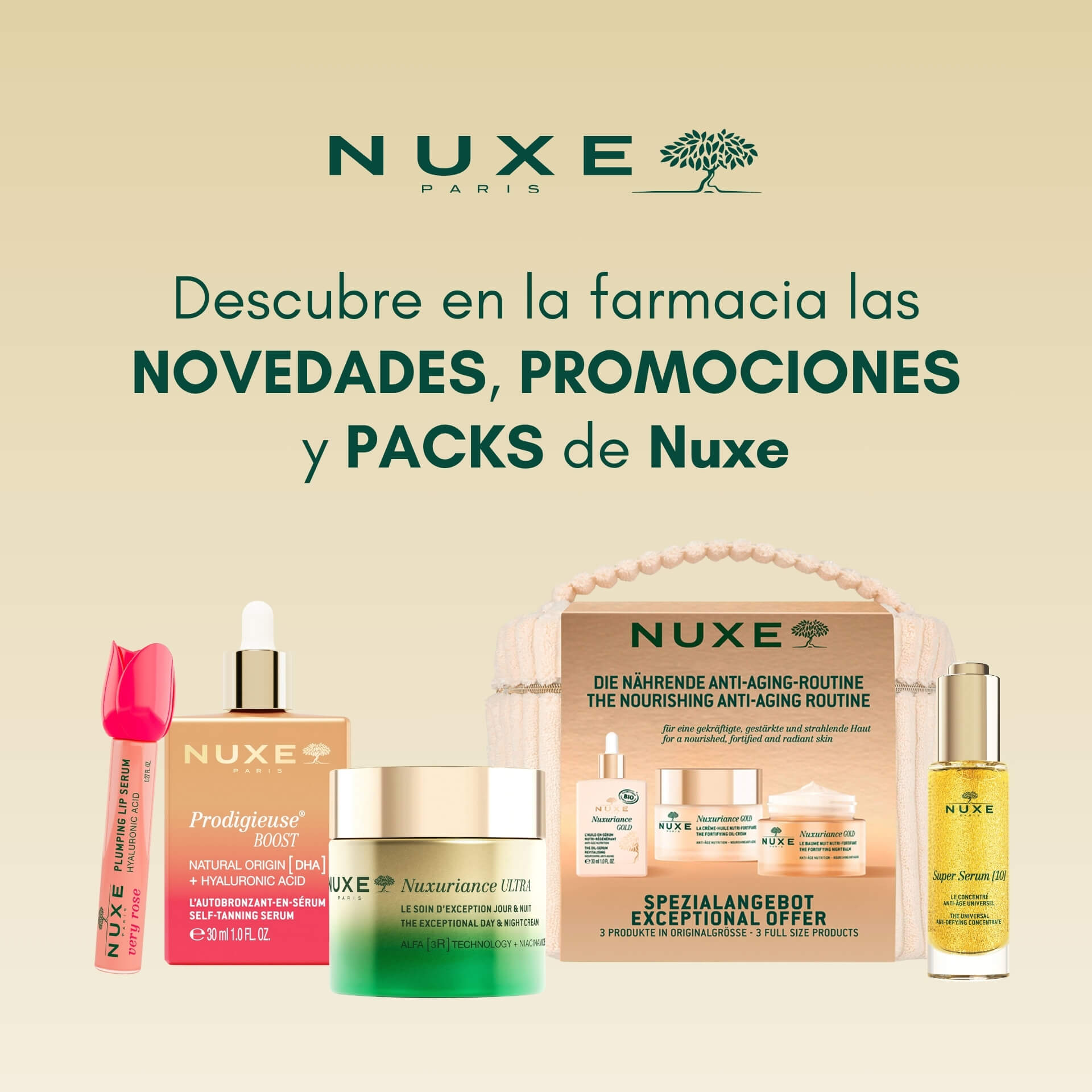 Nuxe: Descubre en la farmacia las novedades, promociones y packs Nuxe.